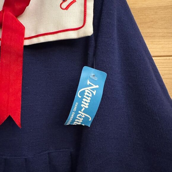 NWT Vintage Nann Knits Size 6X Long Sleeve Sailor Nautical Dress - Picture 2 of 12